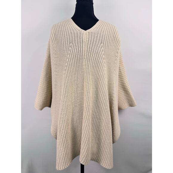Akemi + Kin Beige Knit Open Front Drape Batwing Cardigan One Size - Picture 5 of 6
